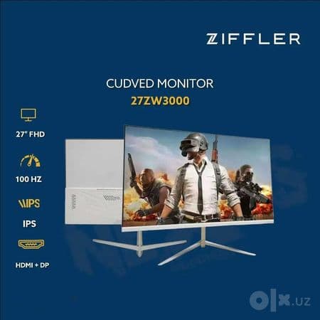 янги монитор Ziffler 27ZW3000 oq va Ziffler 27ZI3000 qora 27'' FHD IPS